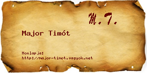 Major Timót névjegykártya